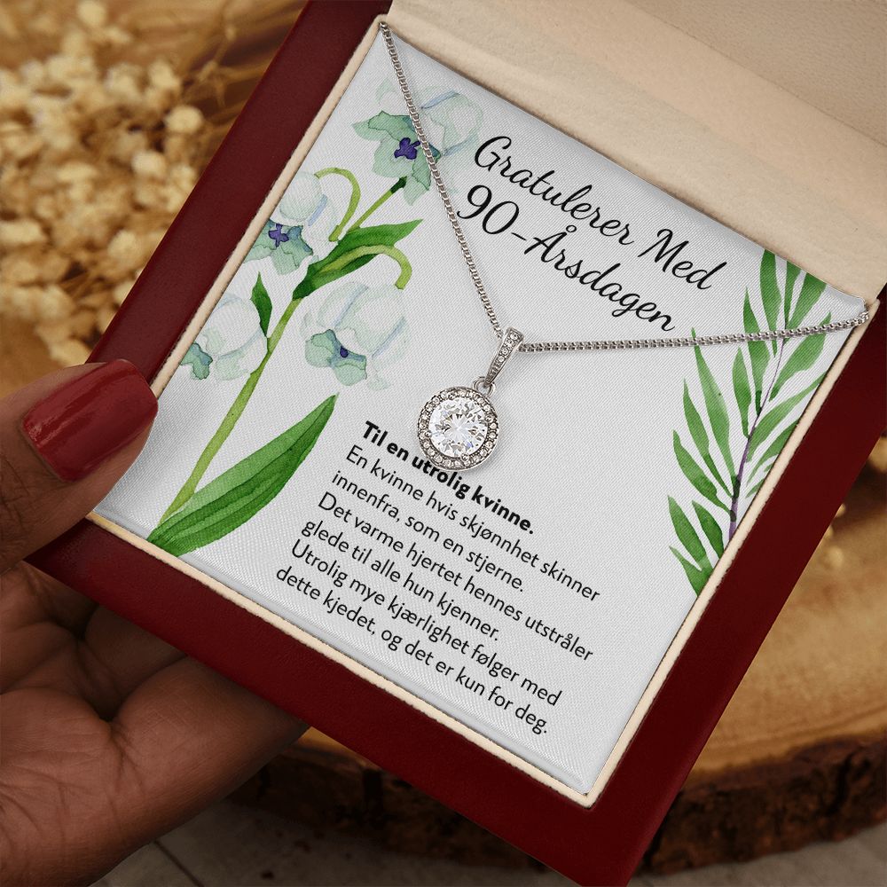 Gratulerer med 90-årsdagen - 90-årsgave til kvinne - Halskjede Eternal Hope