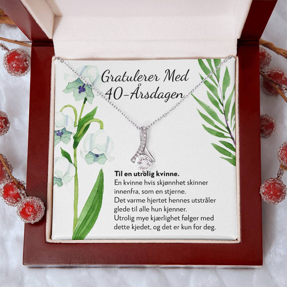 Gratulerer med 40-årsdagen - 40-årsgave til kvinne - Halskjede Alluring Beauty