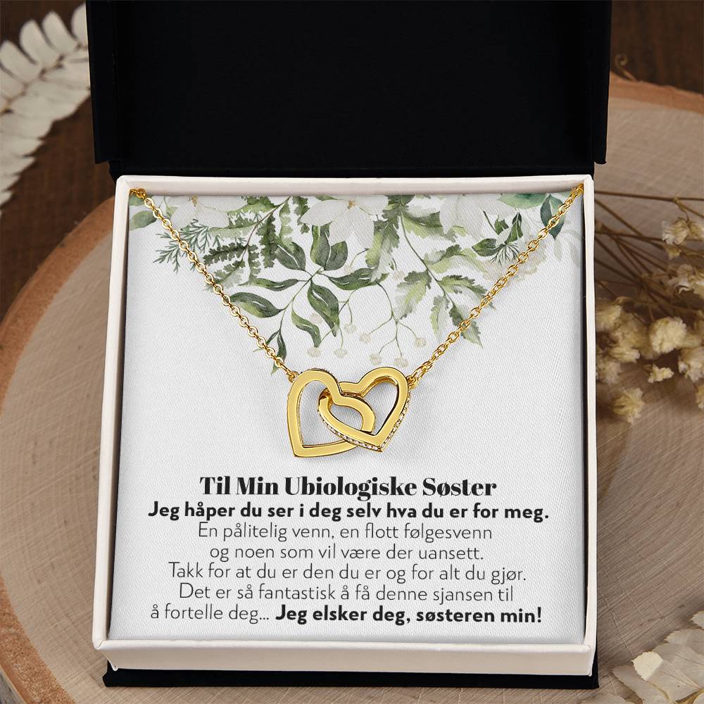 Til Min Ubiologiske Søster - En Betrodd Venn - Halskjede To Hjerter