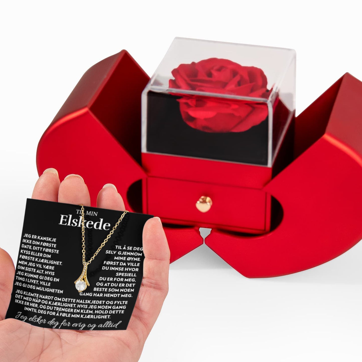 Til min Elskede - Kjenn min kjærlighet - Halskjede Alluring Beauty med Rosesk