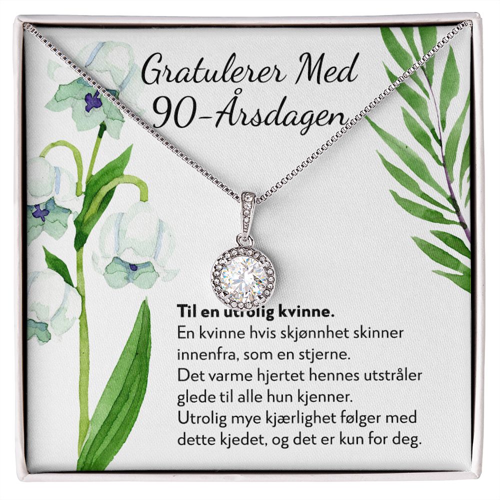 Gratulerer med 90-årsdagen - 90-årsgave til kvinne - Halskjede Eternal Hope