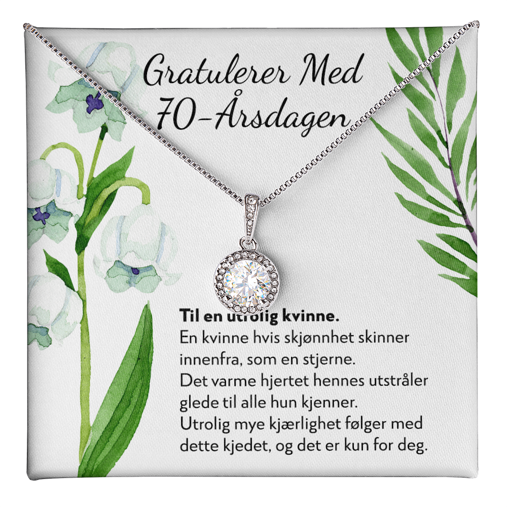 Gratulerer med 70-årsdagen - 70-årsgave til kvinne - Halskjede Eternal Hope