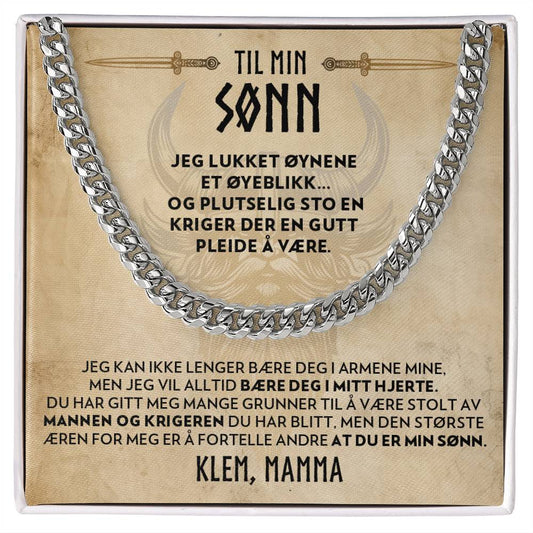 Til Min Sønn (fra Mamma) - Der En Gutt Pleide Å Være - Halskjede Panserkjede