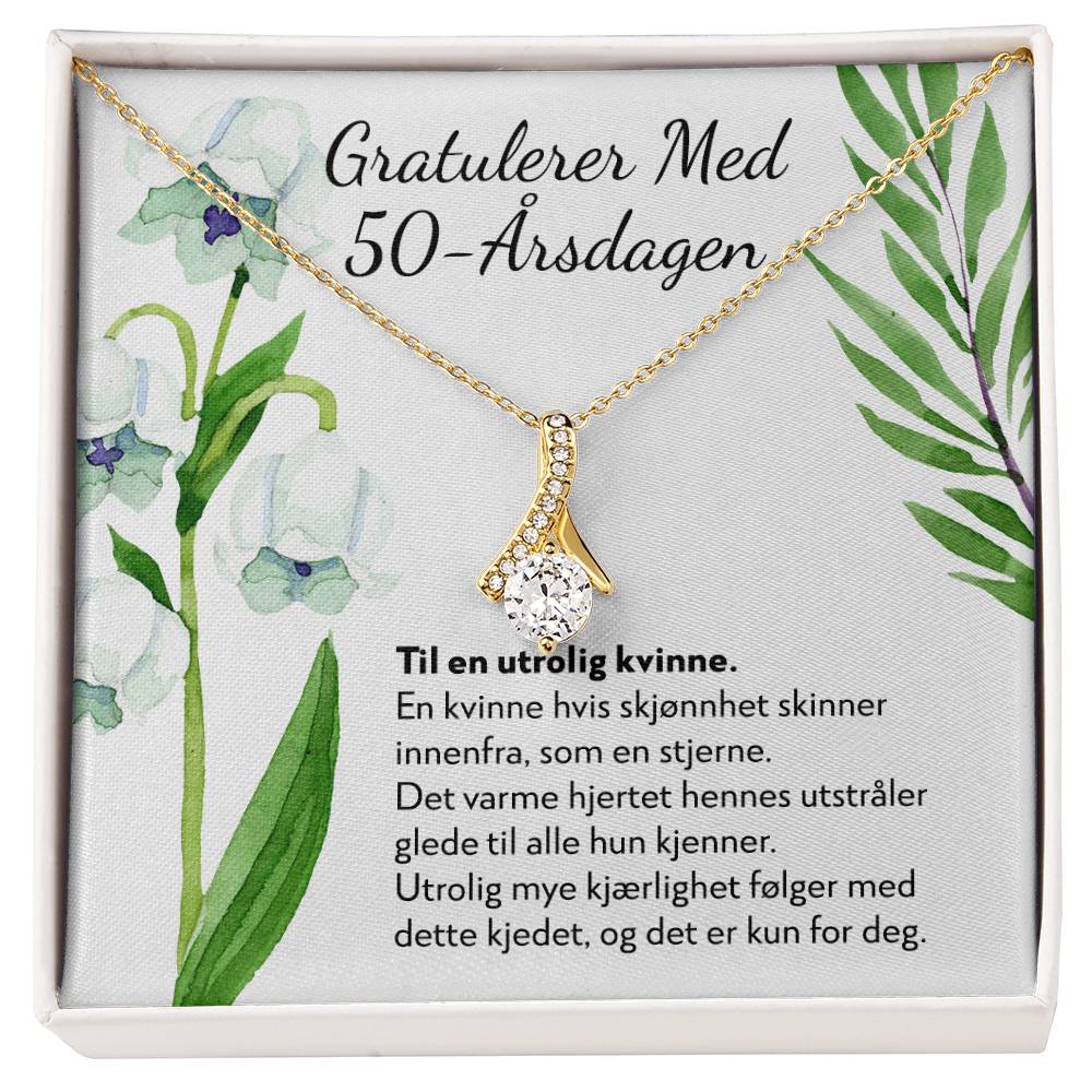 Gratulerer med 50-årsdagen - 50-årsgave til kvinne - Halskjede Alluring Beauty