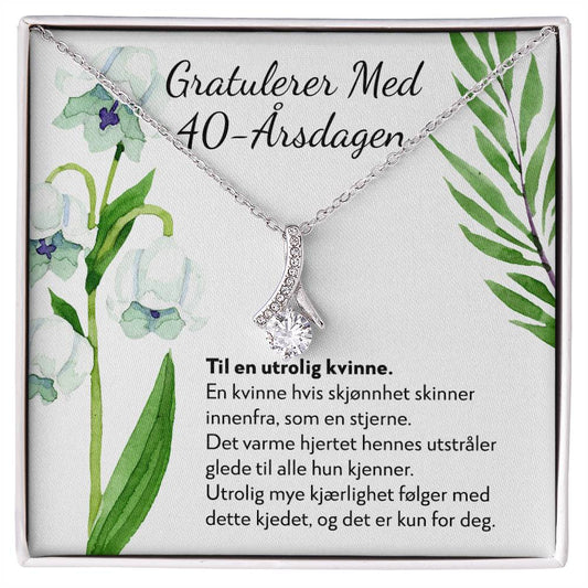 Gratulerer med 40-årsdagen - 40-årsgave til kvinne - Halskjede Alluring Beauty