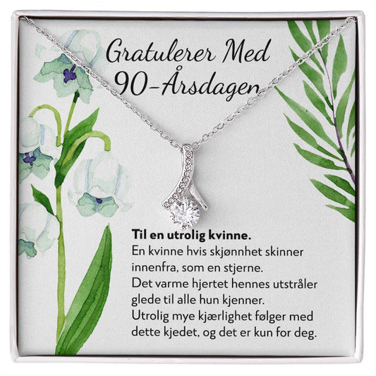 Gratulerer med 90-årsdagen - 90-årsgave til kvinne - Halskjede Alluring Beauty