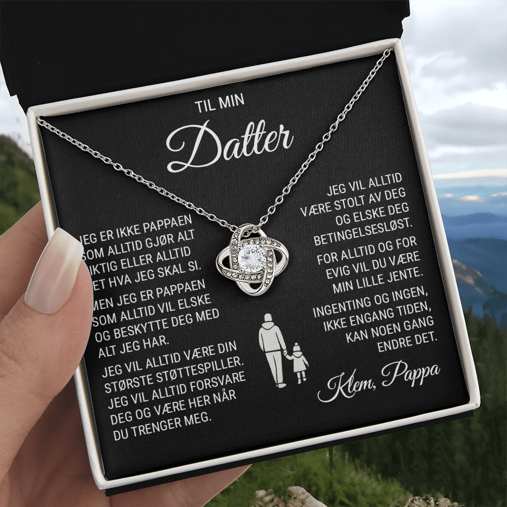 Til Min Datter (fra Pappa) - Med Alt Jeg Har - Halskjede Kjærlighetsknute