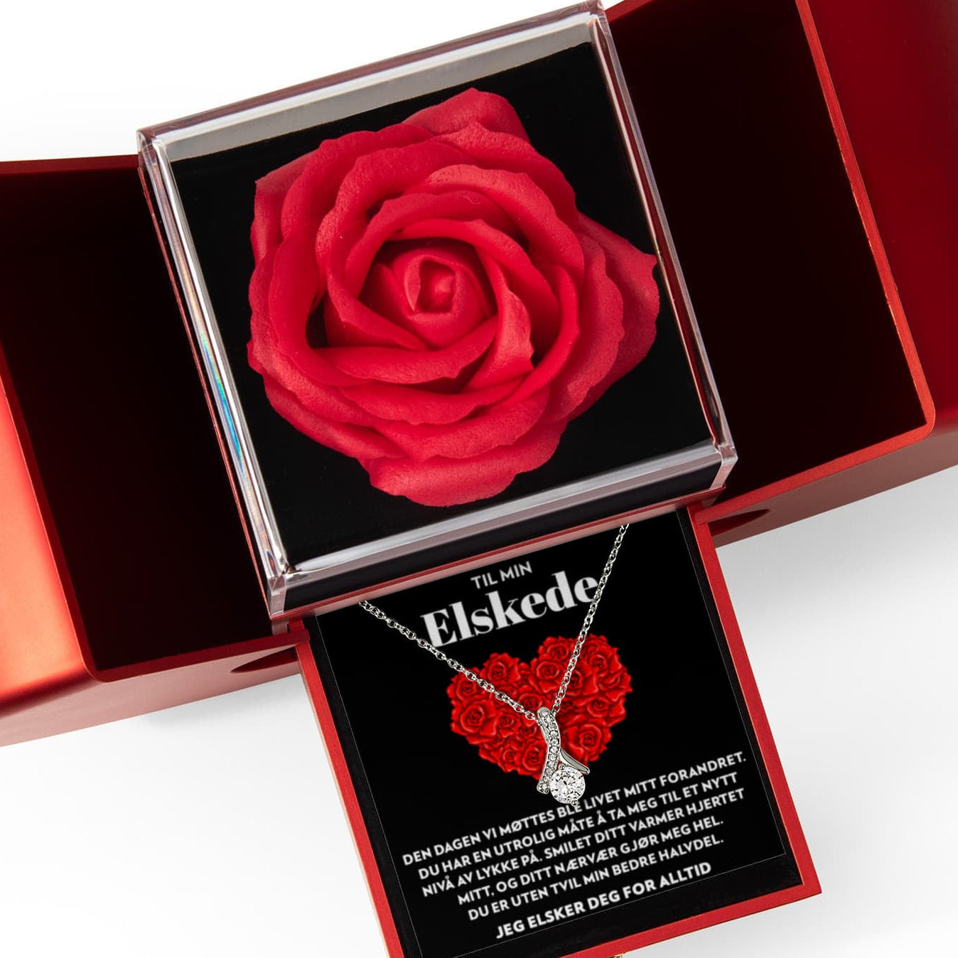 Til Min Elskede - Dagen Vi Møttes - Halskjede Alluring Beauty med Roseske