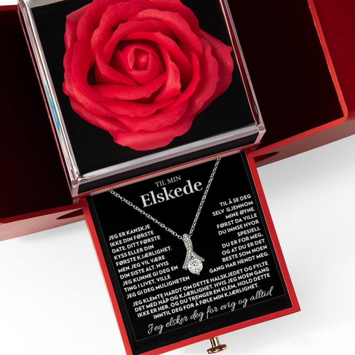 Til min Elskede - Kjenn min kjærlighet - Halskjede Alluring Beauty med Rosesk