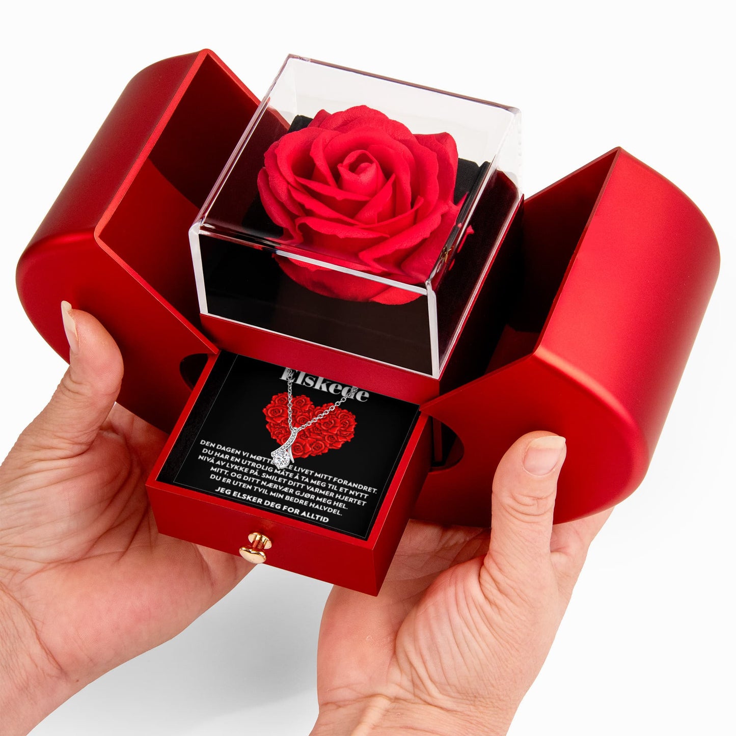 Til Min Elskede - Dagen Vi Møttes - Halskjede Alluring Beauty med Roseske