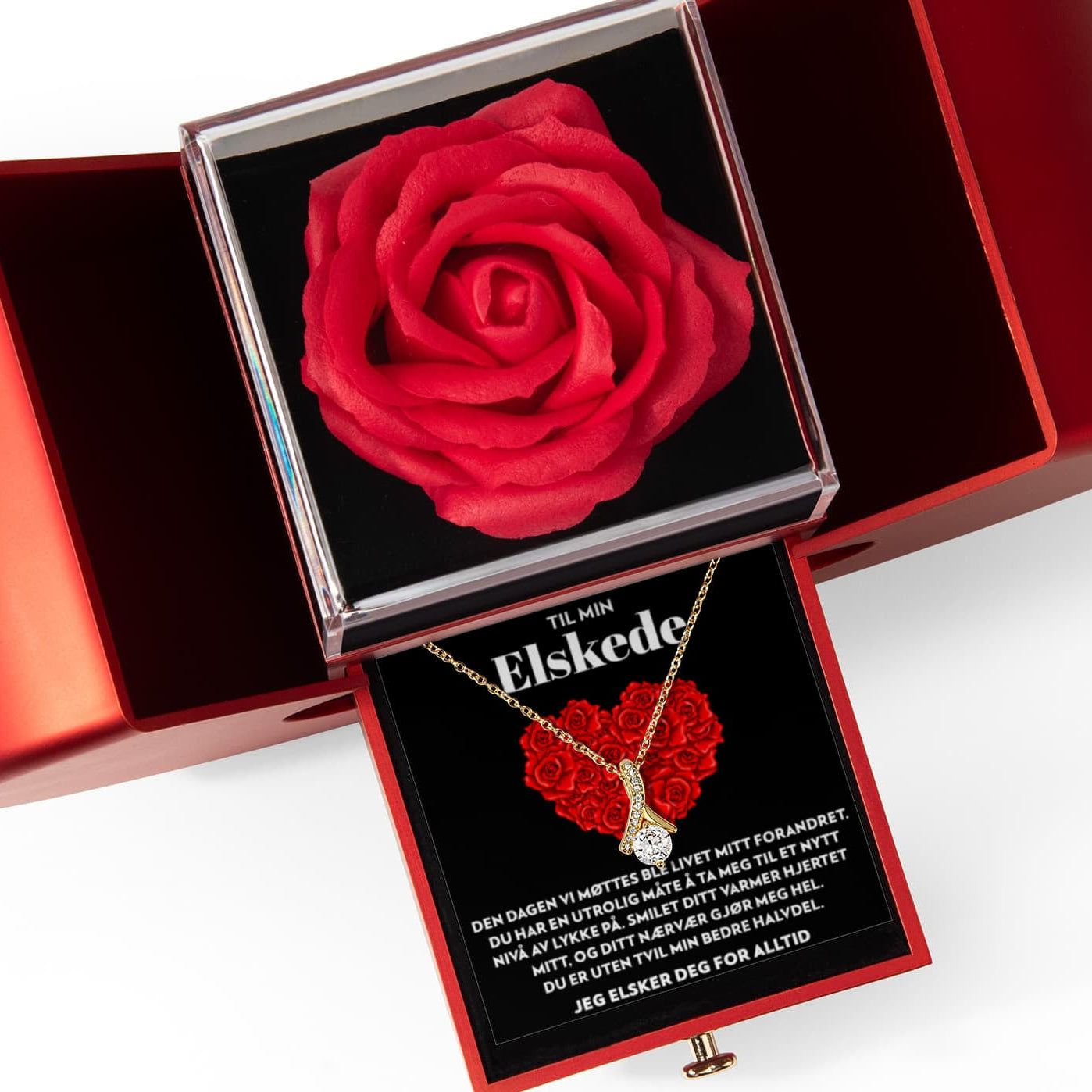 Til Min Elskede - Dagen Vi Møttes - Halskjede Alluring Beauty med Roseske