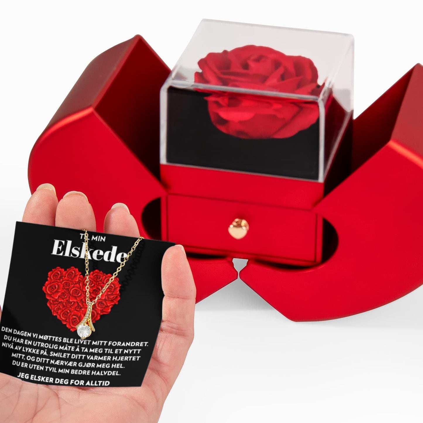 Til Min Elskede - Dagen Vi Møttes - Halskjede Alluring Beauty med Roseske