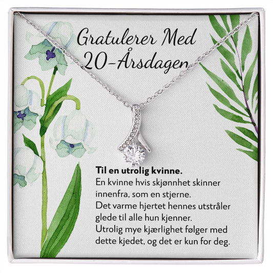 Gratulerer med 20-årsdagen - 20-årsgave til kvinne - Halskjede Alluring Beauty