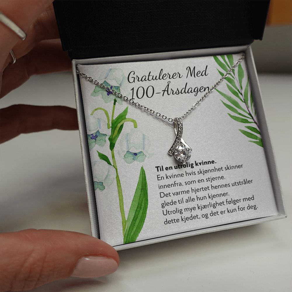 Gratulerer med 100-årsdagen - 100-årsgave Til Kvinne - Halskjede Alluring Beauty